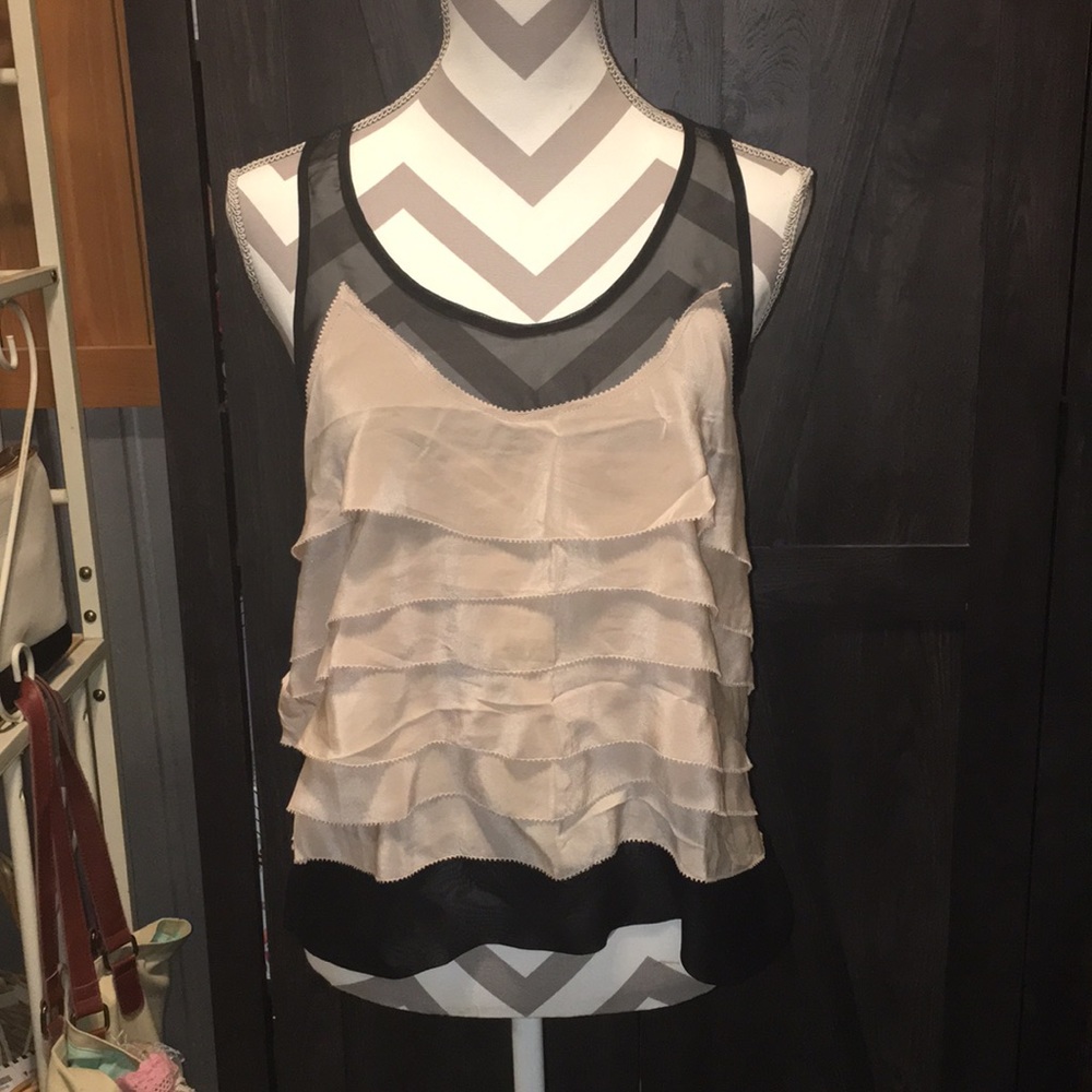 P J Kincaid ruffle racerback dressy tank - size L